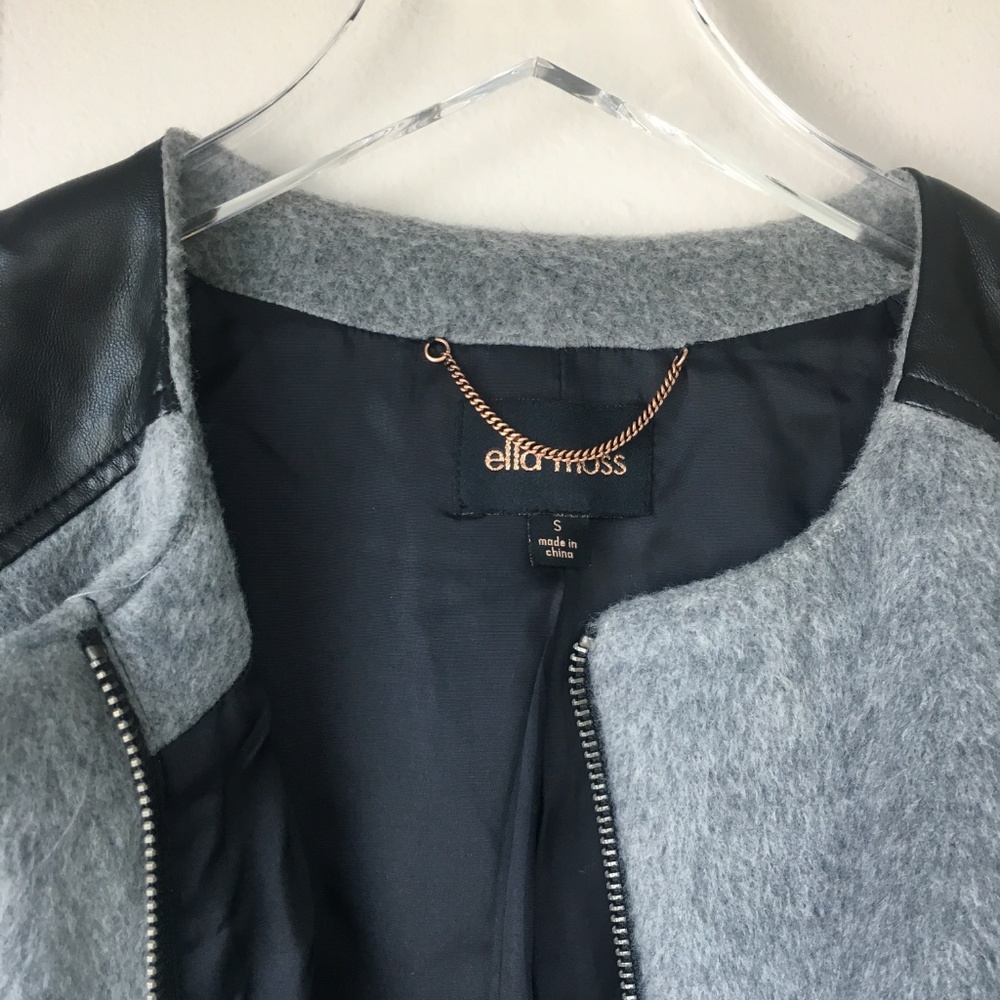 ELLA MOSS Gray and Black Textured Boucle Jacket S - Picture 5 of 8